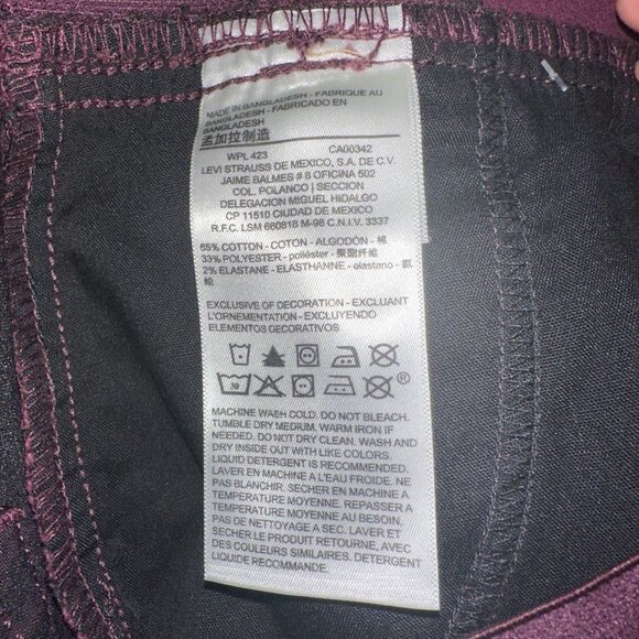 Signature Levi Strauss 8 Modern Ankle Jegging Wine Color Cotton Stretch NEW - Picture 5 of 8